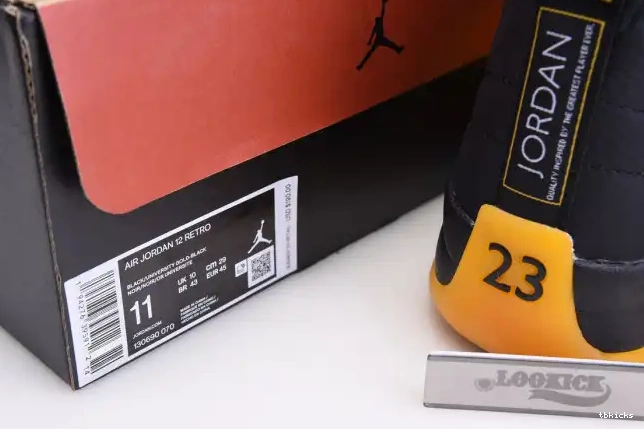 Reps TB Black 12 Gold Retro University Jordan Air 130690-070 0620